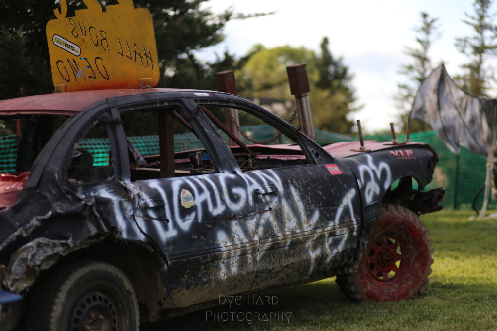 Michigan Metal Fest crowd and stage at Leila Arboretum