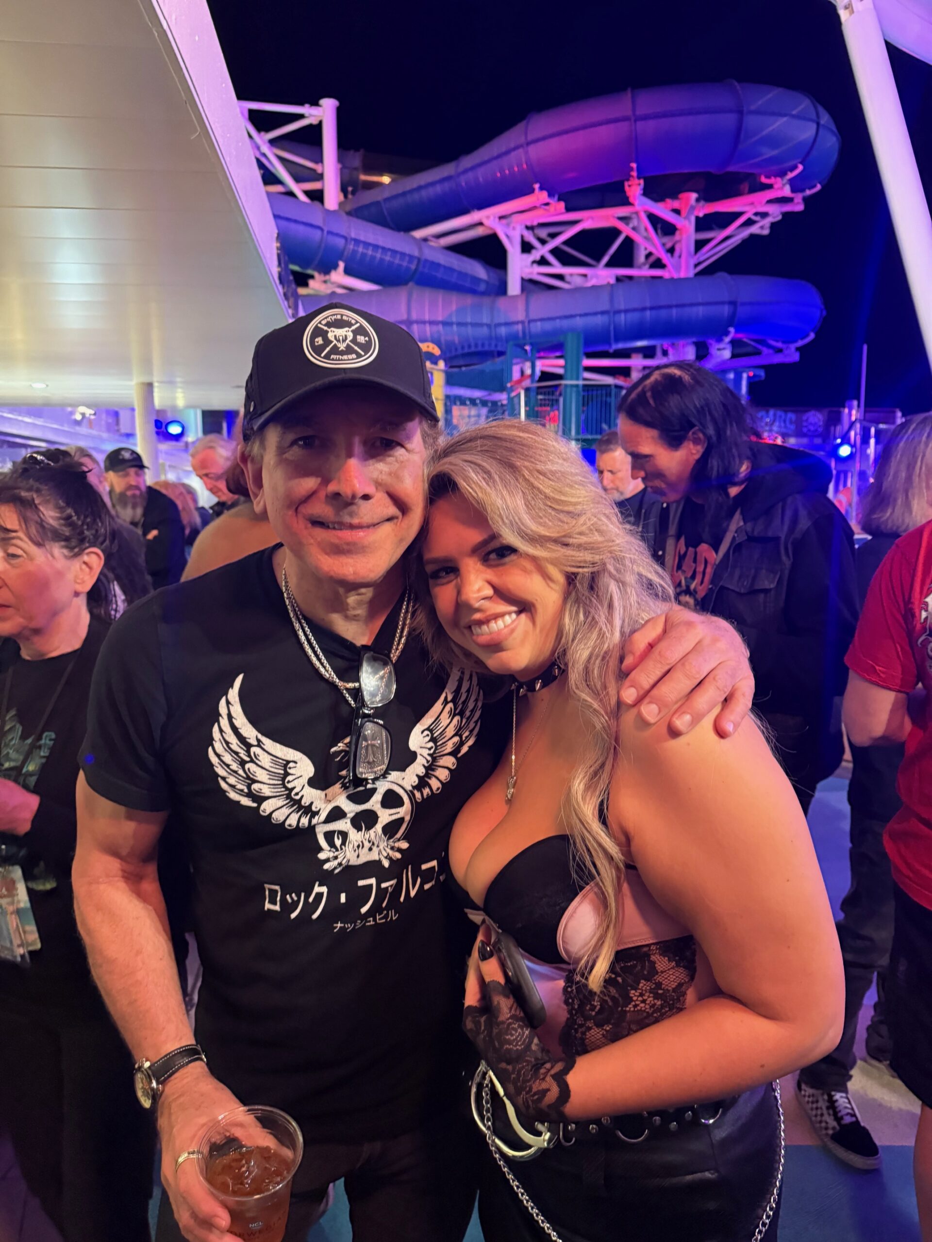 Destiny smiling at a gig