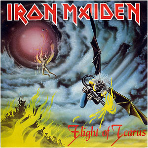 Iron Maiden Flight of Icarus single cover by Derek Riggs