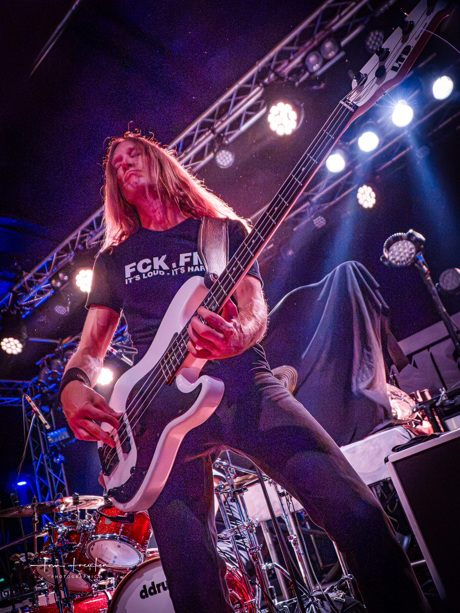 Damien Sisson performing live with Death Angel